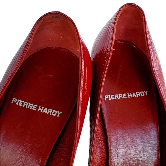 Pierre Hardy Red Patent Leather Platform Pumps Size 38.5 / US 8 - Picture 2 of 11